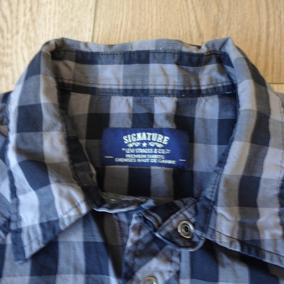 Signature by Levi Strauss Men’s Plaid Western Shirt • Long Sleeve • Snap Front L - Picture 3 of 5